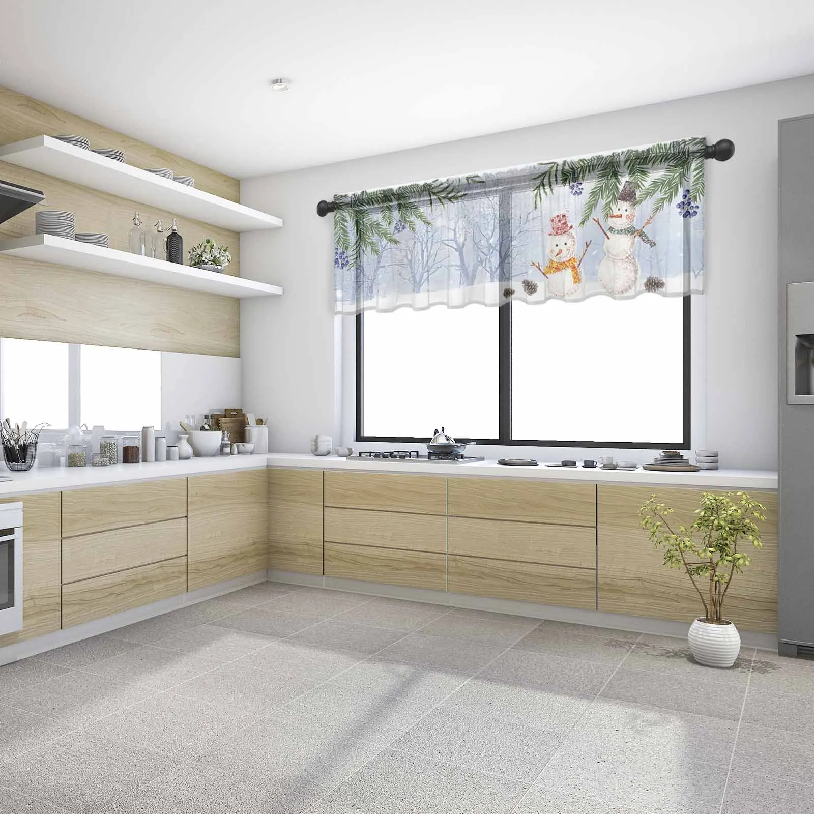 Рождественские растения сосновые ягоды Pinecone Снеговик кухня маленькая тонкая