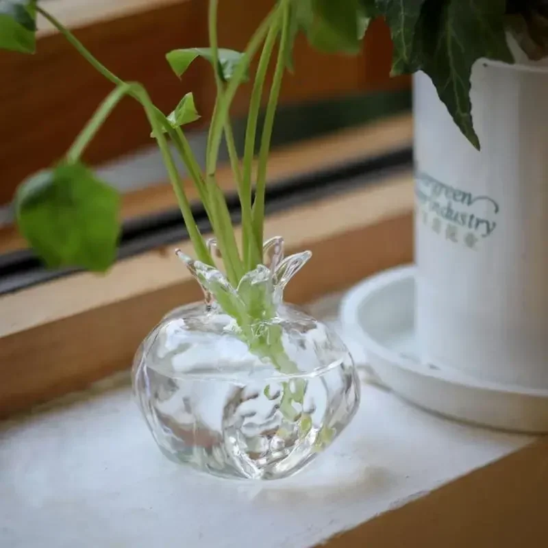 

MOONBIFFY Гранатная стеклянная ваза