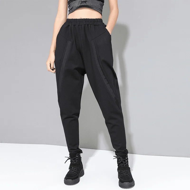 

XUXI High Waist Elasticity Pencil Pants Women Casual Thin Fashion Harem-Pants Spring Autumn 2021 Streetwear Trousers E4706