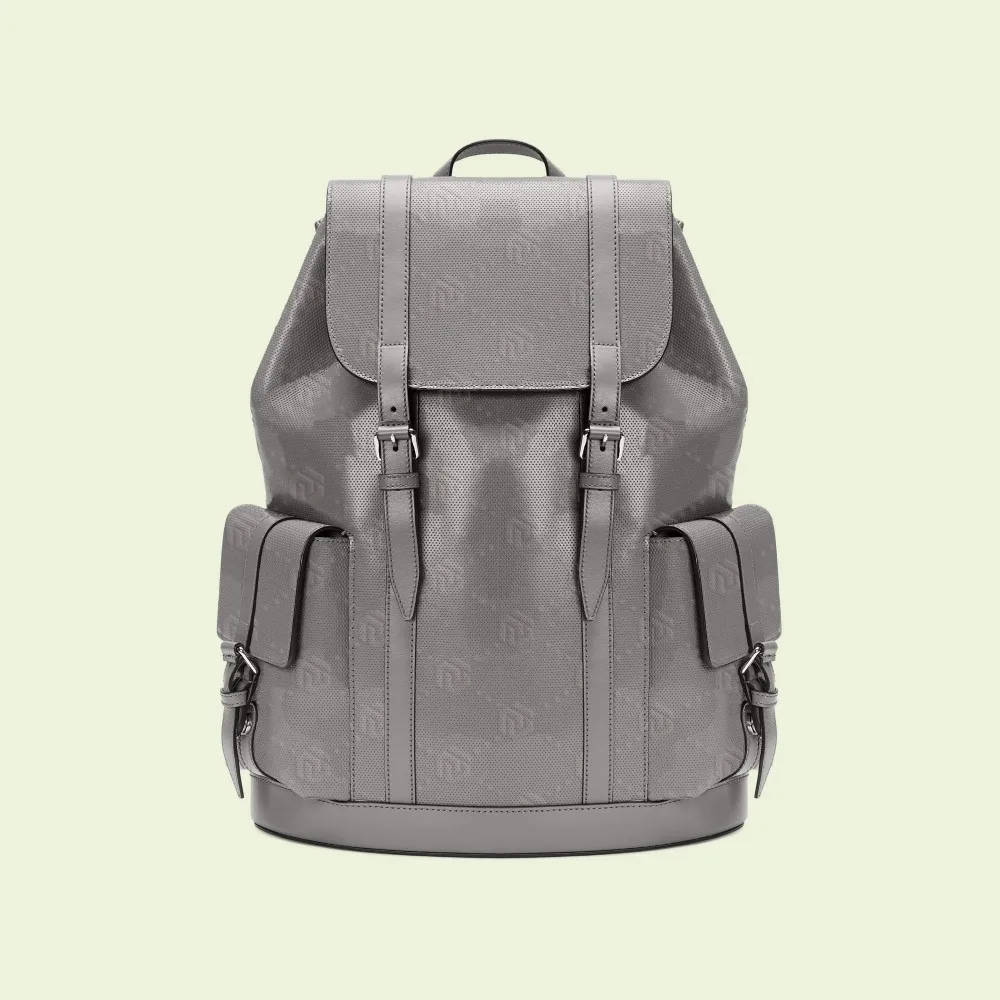 

EDGO Grey Leather Backpack Bag #edgo6486