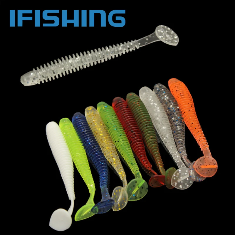 

Jig Wobblers Fishing Lure Silicone 5cm 0.8g Worm Soft Bait Spiral Tail Swim Artificial Baits Carp Bass Pesca Tackle 10 Or 16Pcs