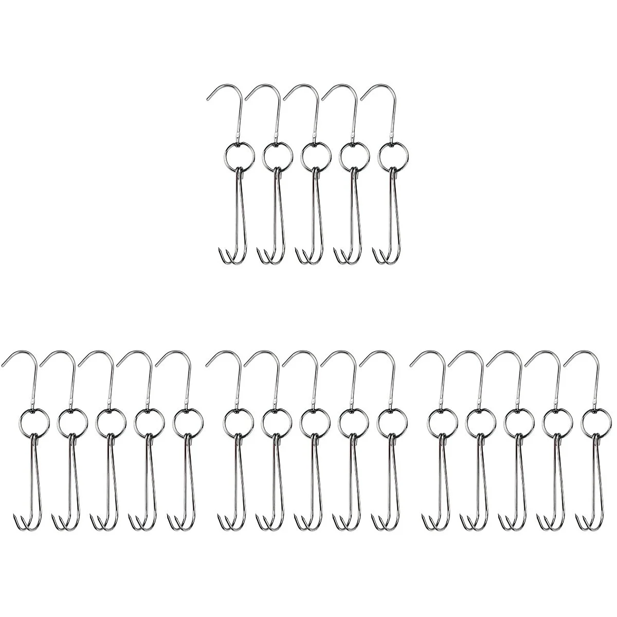 

20 Pcs Sausage Meat Hooks Double Outdoor Hanging Bacon Kitchen Gadget Stainless Steel Roast Lamb Duck Grill