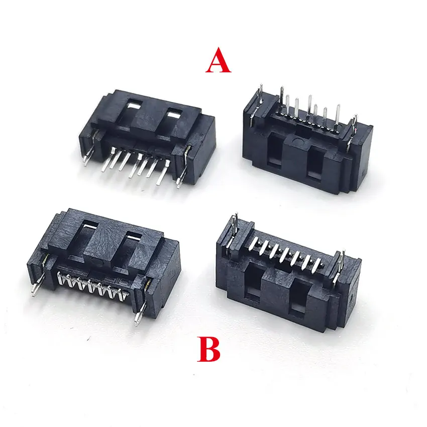 

10Pcs Type A SATA 7Pin 7P Female Needle Double Row Dislocation 180 Degree Connector Hard Disk Interface Socket PCB DIY