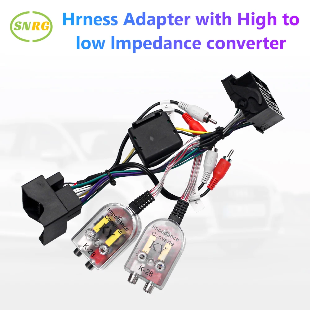 SNRG AK/INIB/NRCBL ISO Cable 40pin ISO Harness Adapter With High To Low Impedance Converter For Audi BOSE