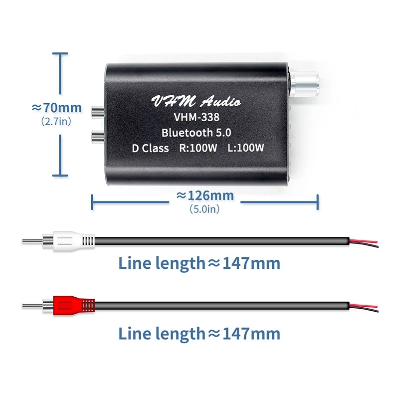 VHM338 Мини Bluetooth 5 0 цифровой усилитель Hifi 2 стерео беспроводной аудио приемник
