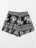 tops plus elephant print shorts