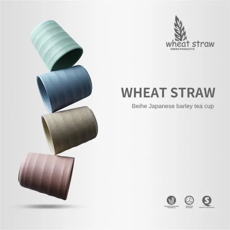 

Wheat Straw Cup Lightweight Comfortable Water Cup Household Children's Plastic Water Cup Tableware Classic Four-color Cup