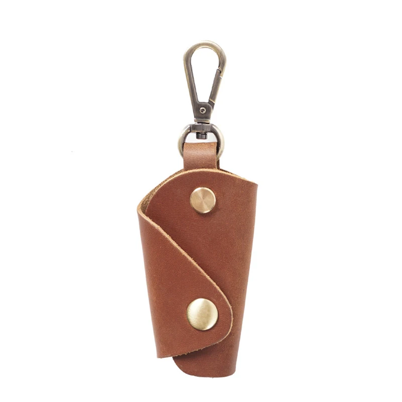 Handmade Genuine Leather Keychain Men Key Holder Organizer Pouch Cowhide Housekeeper Supplies