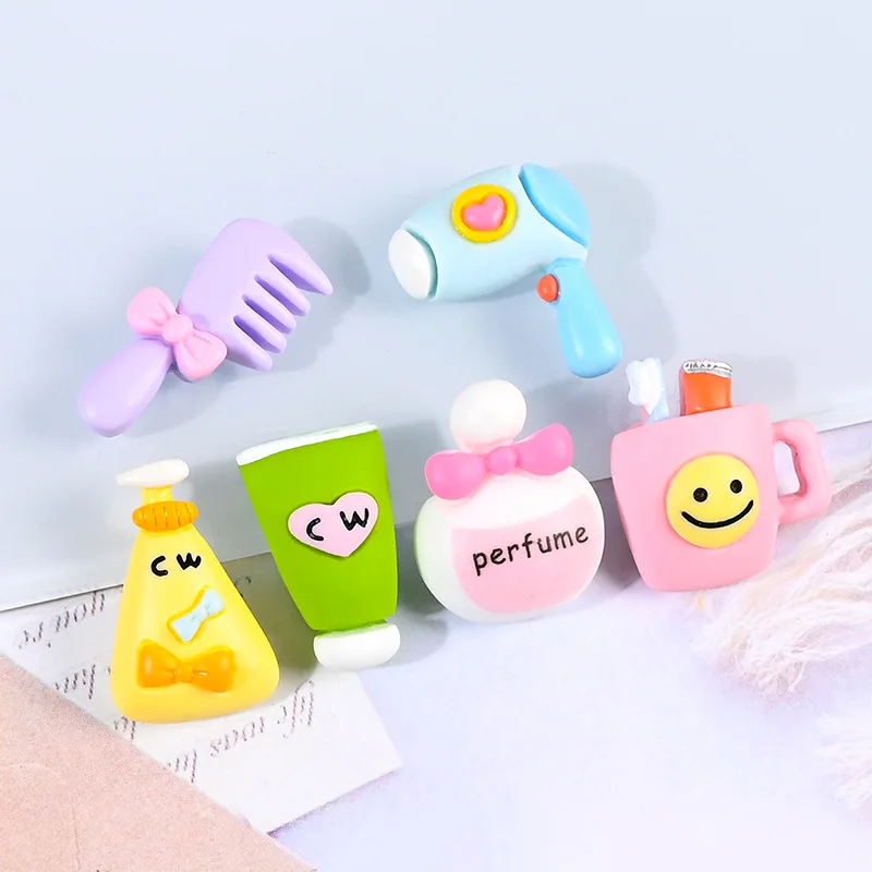 

10pcs cartoon kawaii resin Toiletries series Scrapbooking Materials Crafts Accessories Charms Flatback Cabochons Item supplies
