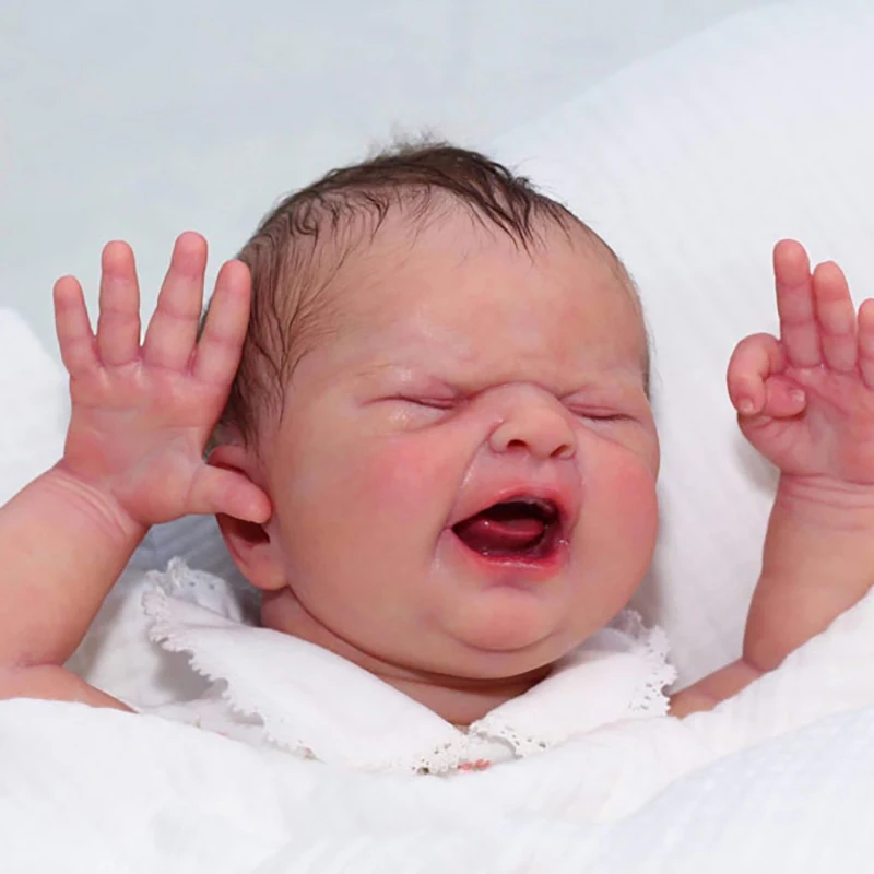 19inch Reborn Doll Kit MARIA Newborn Sleeping Baby Cry Unpainted Unfinished Bebe Reborn Kit with Cloth Body Reborn Supply