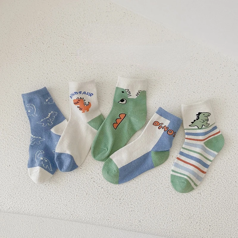 5 Pairs/lot Children's Socks Floral Autumn Spring Boy Anti Slip Newborn Baby Socks Cotton Infant Socks for Girls Boys Floor Sock enlarge