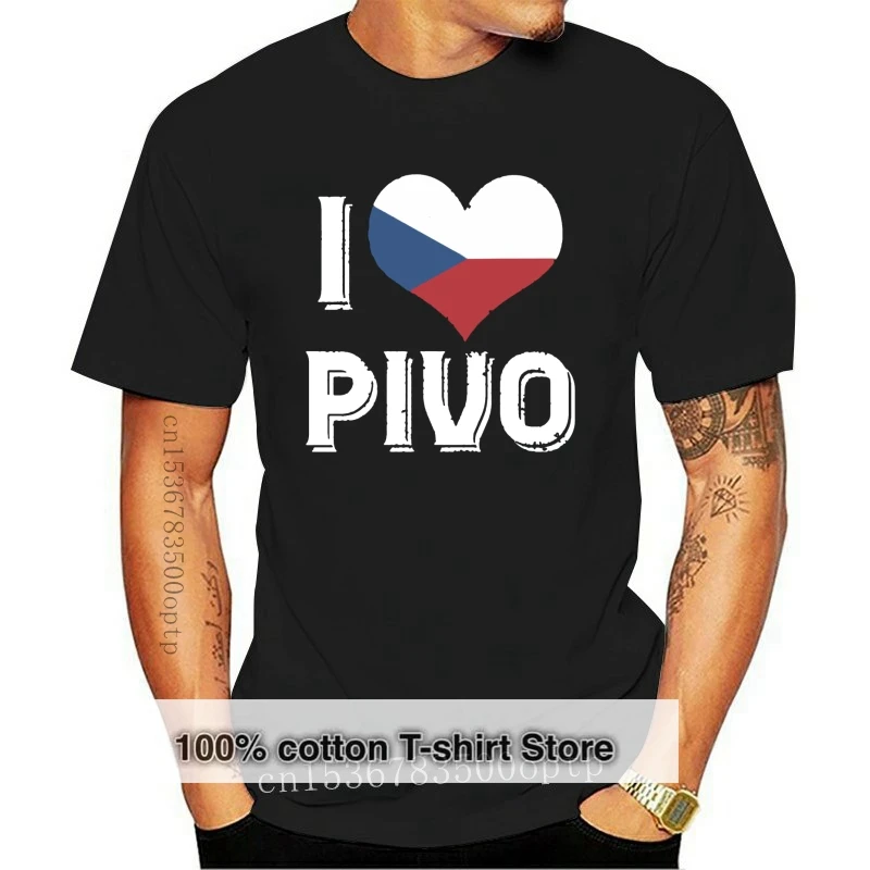 

636 Pivo Czech Republic Flag Love Tee Shirt For Adult And Girl Short Sleeved Men's T-Shirts Letters Interesting Top Tee