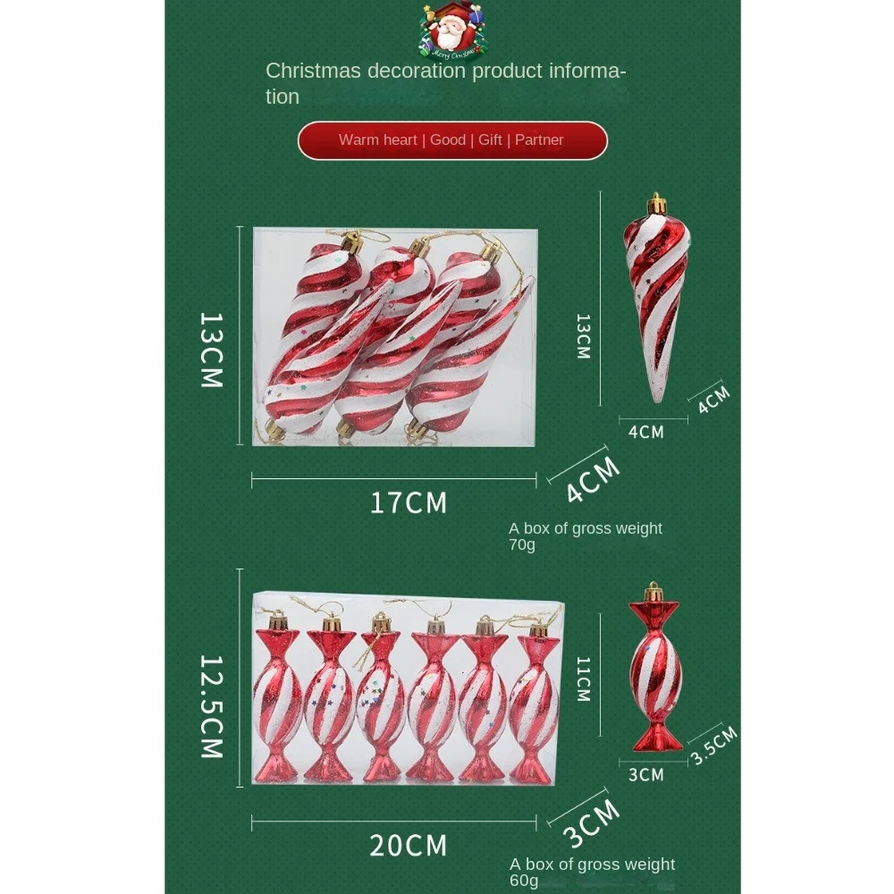 6 шт./кор. спиральные конфеты украшение для рождественской елки сделай сам