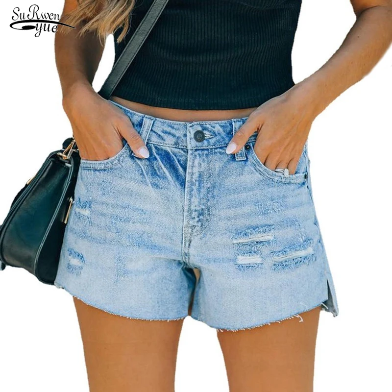 

Summer New Casual Hign Waist Casual Female Beach Cotton Denim Shorts for Women Pantalon Plus Size Jeans Shorts Women Mujer 18884