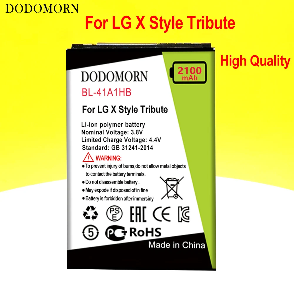 Аккумулятор DODOMORN для LG X Style Tribute HD Boost Mobile LS676 L56VL K200DS + номер отслеживания - купить