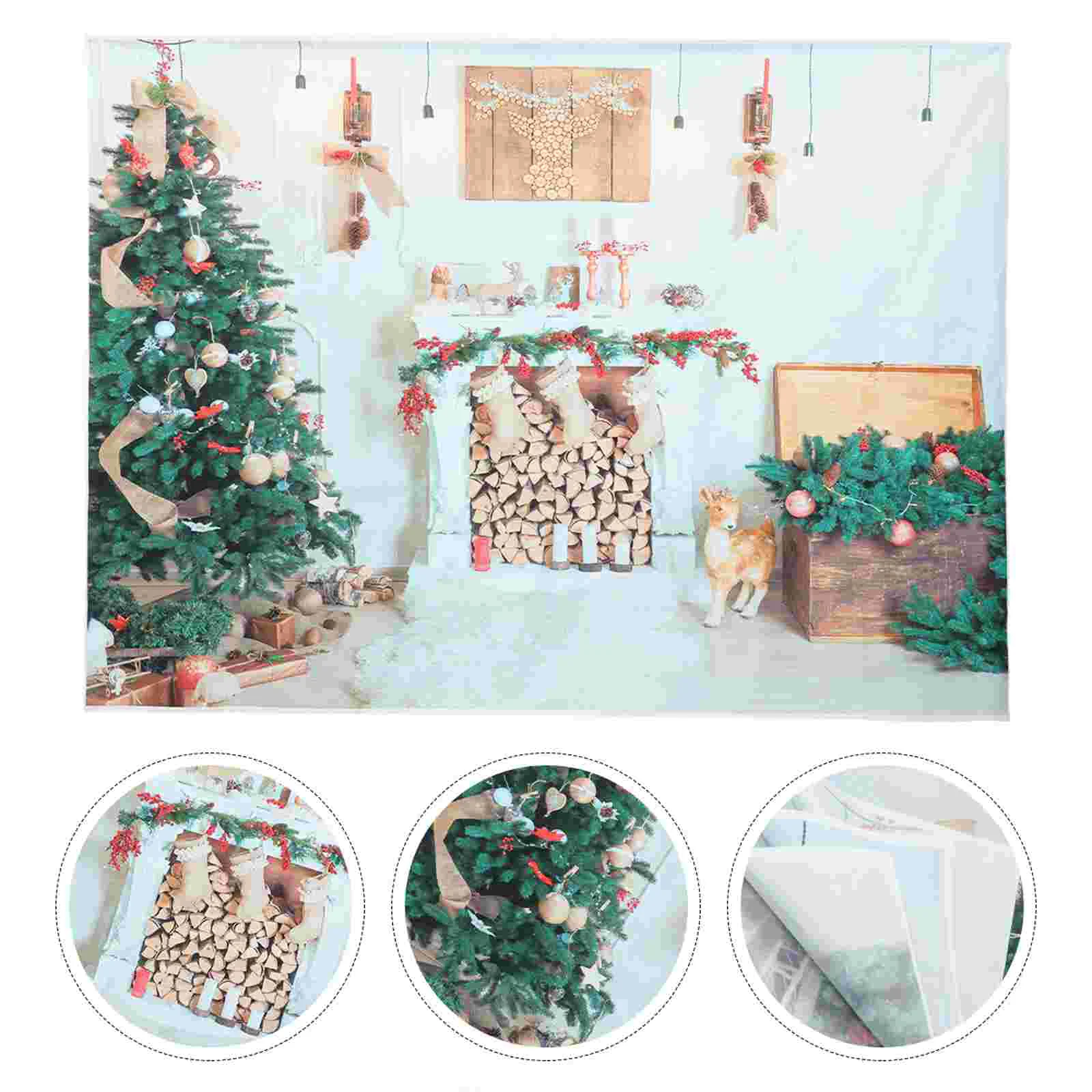 

Christmas Backdrop Photo Diy Fireplace Tree Photography Theme Background Picture Backdrops