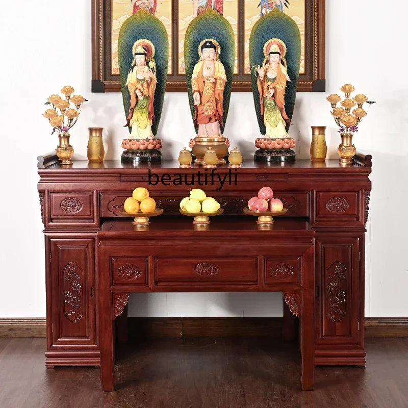 Красный сандал массив дерева алтарь курильница стол домашний новый китайский
