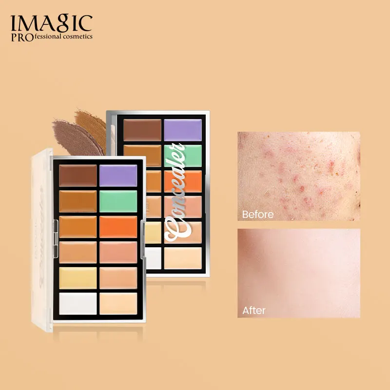 

IMAGIC 12-Color Concealer Palette Cream Covers Acne Marks Dark Circles Full Coverage Suit for All Skin Primer Makeup