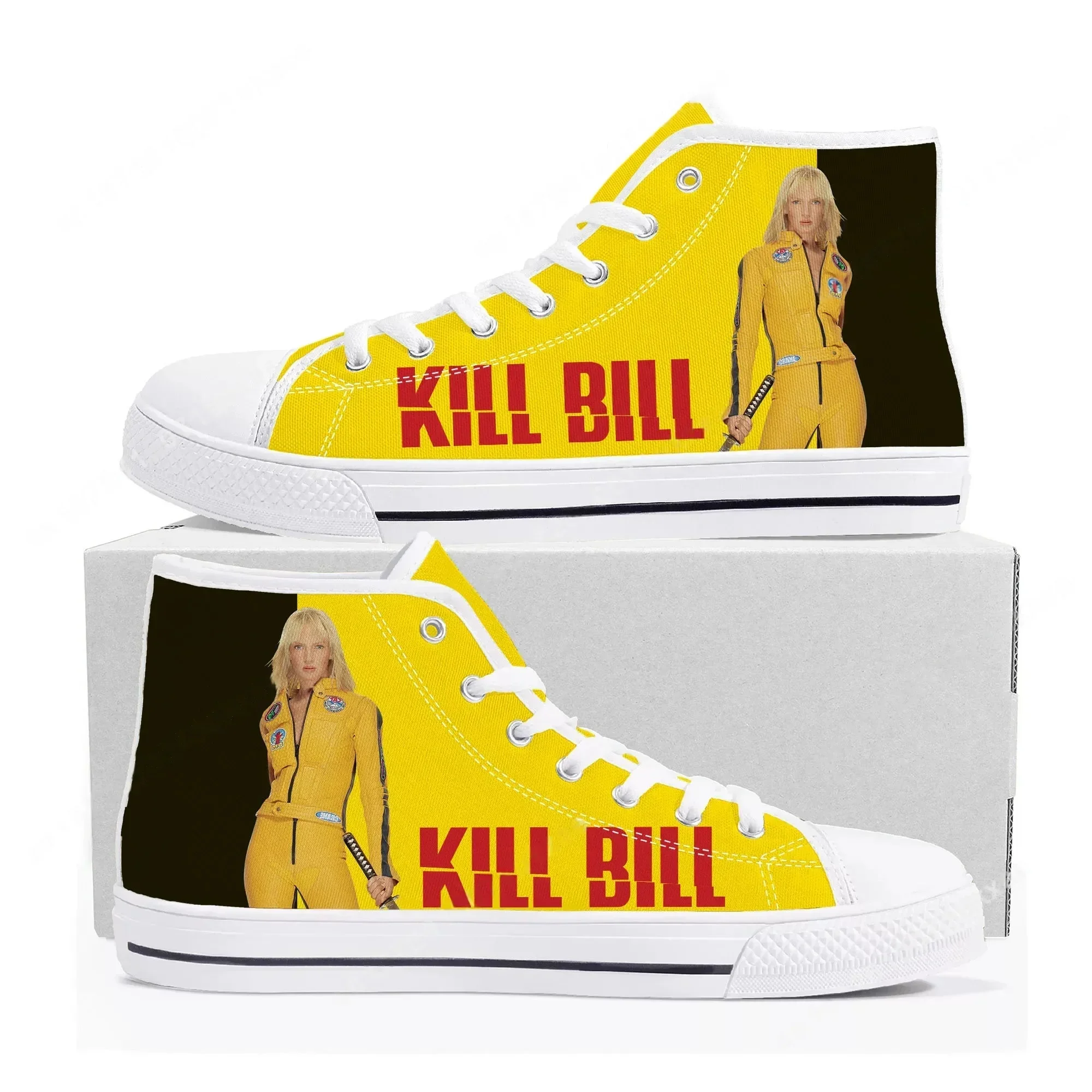 Фото Кроссовки Kill Bill Hattori Hanzo Ninja Samurai High Top, мужские, женские, подростковые, из канваса, повседневные, на заказ, с возможностью индивидуального дизайна №1