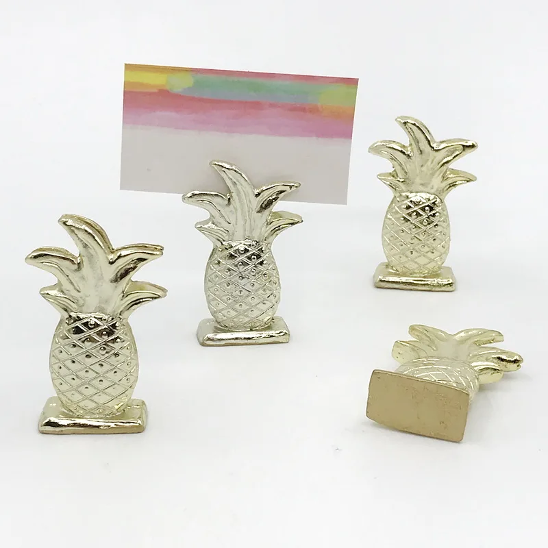 

12PCS Gold Pineapple Place Card Holder Tropical Wedding Favors Ananas Table Guest Name Card Clips Drop Shipping