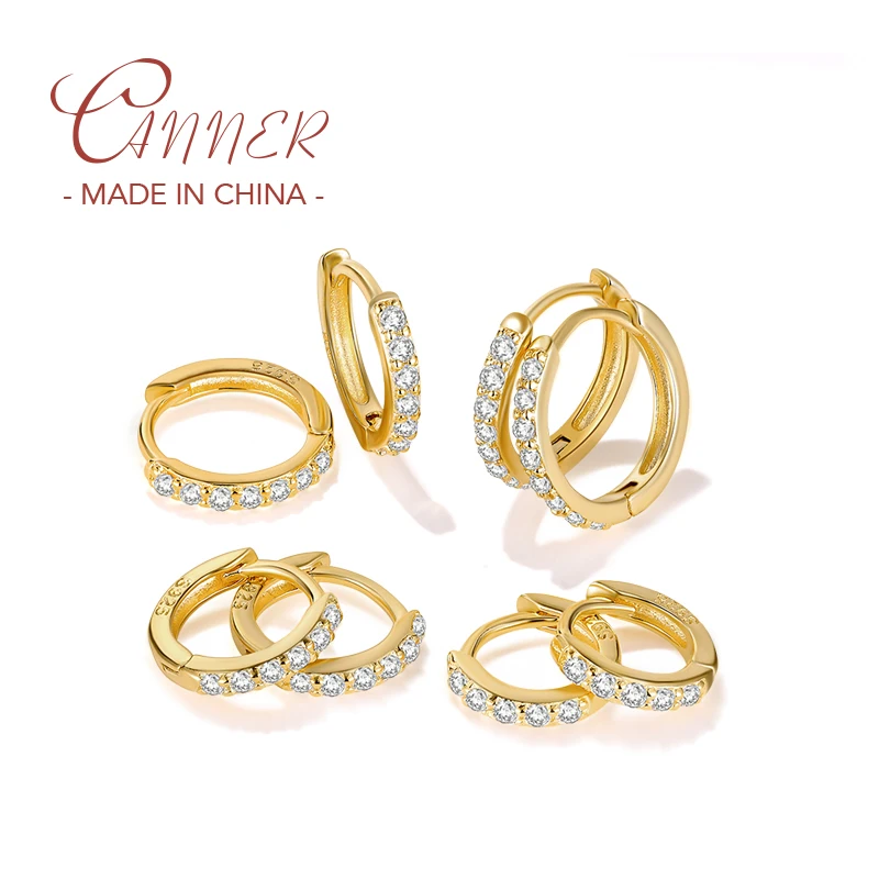 

Женские серьги-кольца из серебра, с муассанитом