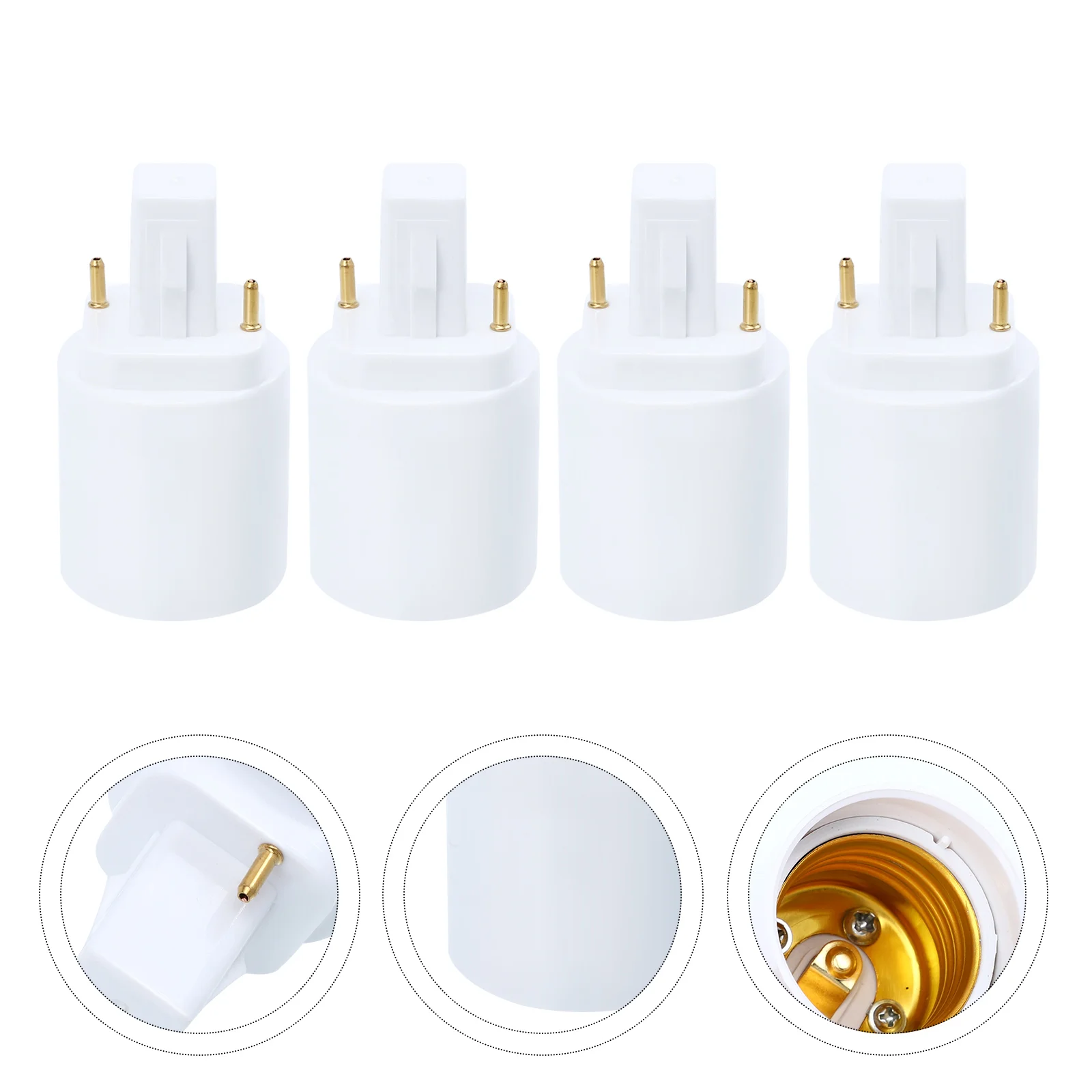 

4 Pcs Plug Light Bulb Adapter Lamp Socket Converter E27 Screw Spiral Bulbs Base