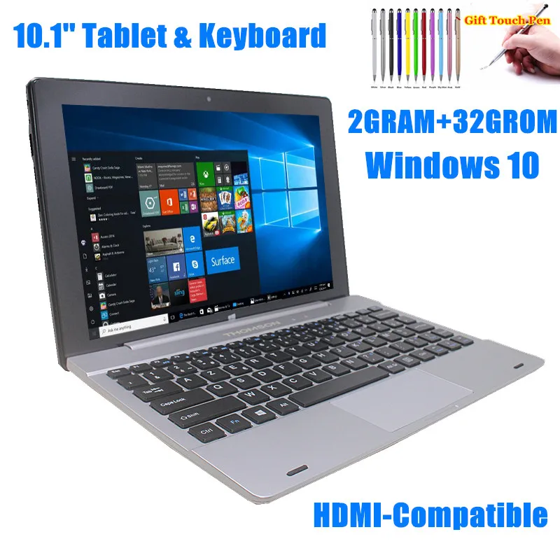 

Планшет 2 в 1, 10,1 дюйма, Windows 10, 2 Гб DDR + 32 ГБ