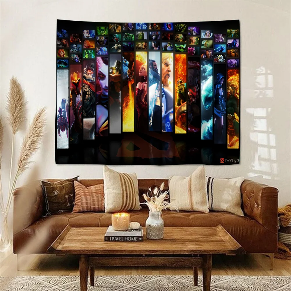 D-Dota 2 Anime Tapestry Indian Buddha Wall Decoration Witchcraft Bohemian Hippie Hanging Sheets