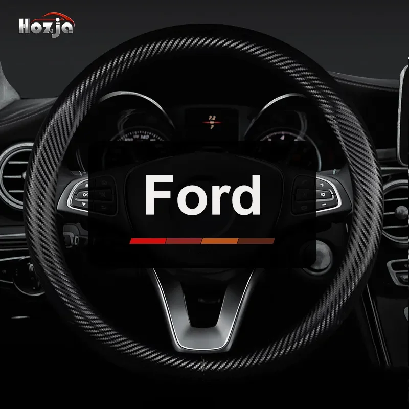 

For Ford Fiesta Map Dome Trunk License Plate Lamp 2012 2013 2014-2019 Steering Wheel Cover Carbon Fiber Leather Car Accessories