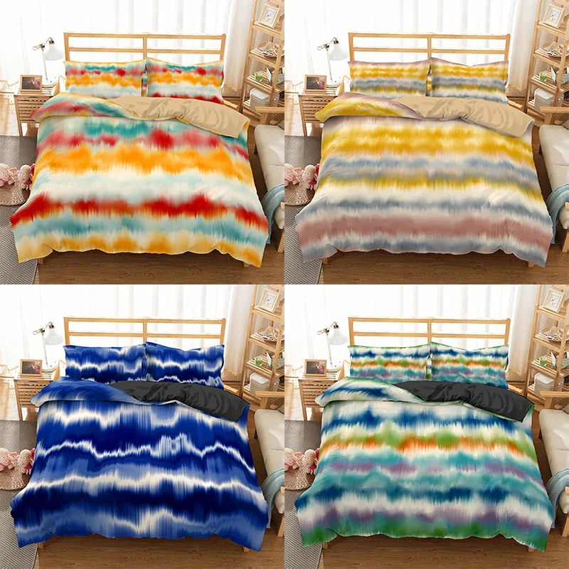 

Hot Fashion High End Tie Dyeing New Design 3D Bedding Sets Duvet Cover+Pillowcase Single Twin Queen King Bed Set
