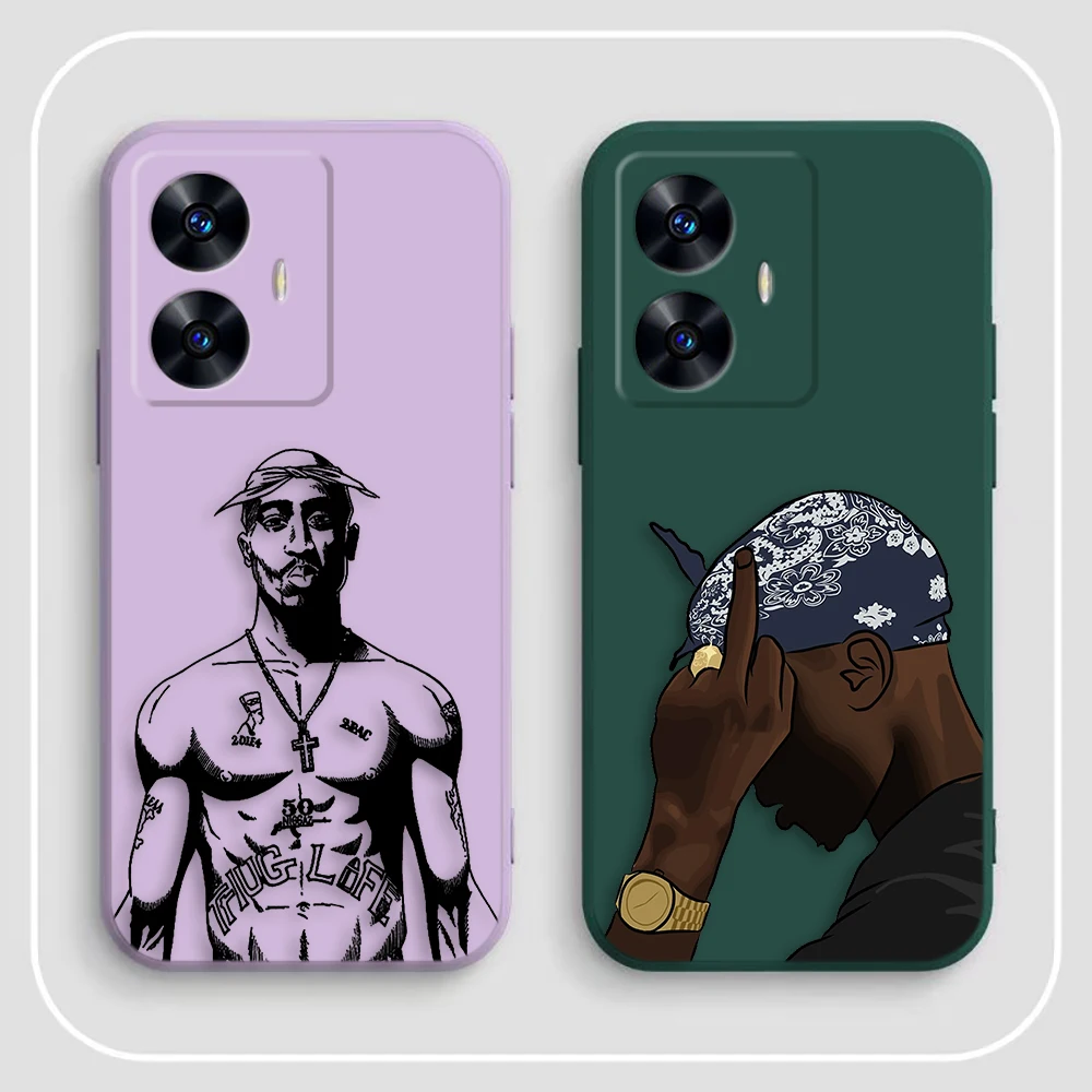 Rap Singer 2pac Tupac Phone Case For Realme C65 C63 C53 C35 C55 C33 C30 C21Y C20 C12 C11 GT 2 XT NARAO 20 30 50 Funda Capa