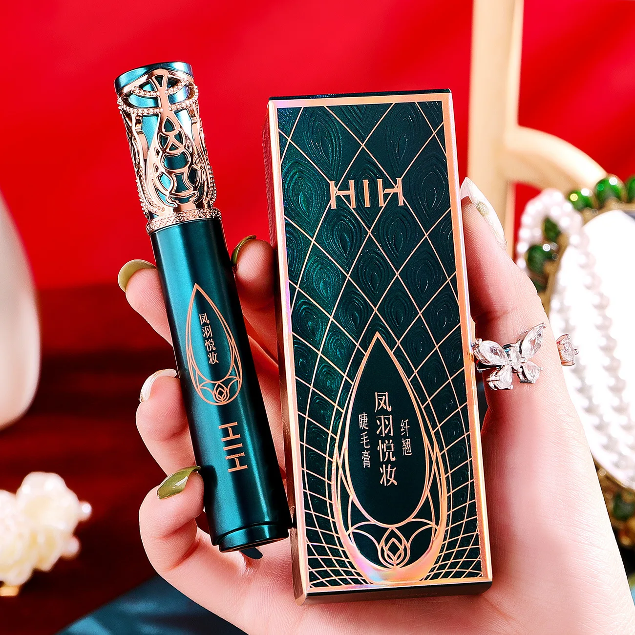 

Phoenix Feather Yue Fiber Curling Mascara Cool Black Rich Eyelashes Long Curling Distinct Look Not Smudge Waterproof Makeup