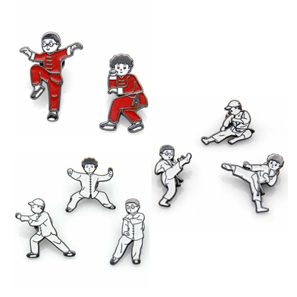 Китайские эмалированные булавки кунг-фу милая фигурка мастера тхэквондо Тай Цзи