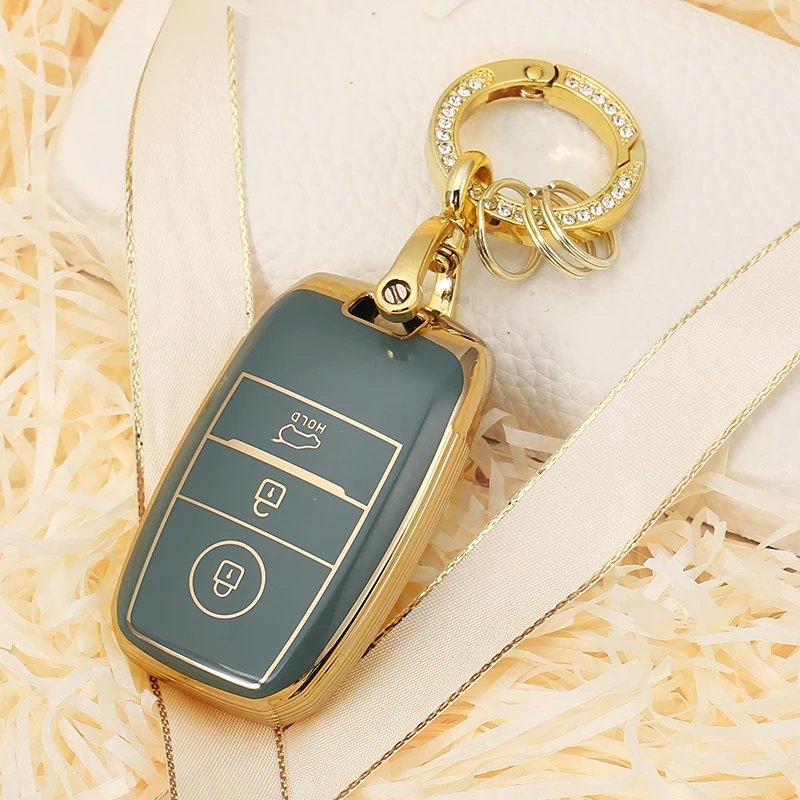 

TPU 3 Button Car Remote Key Cover Case Holder Keychain for Kia Optima Sorento Niro Soul Accessories