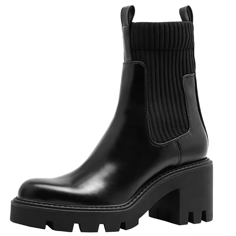 

Женские ботильоны с круглым носком, на квадратном каблуке