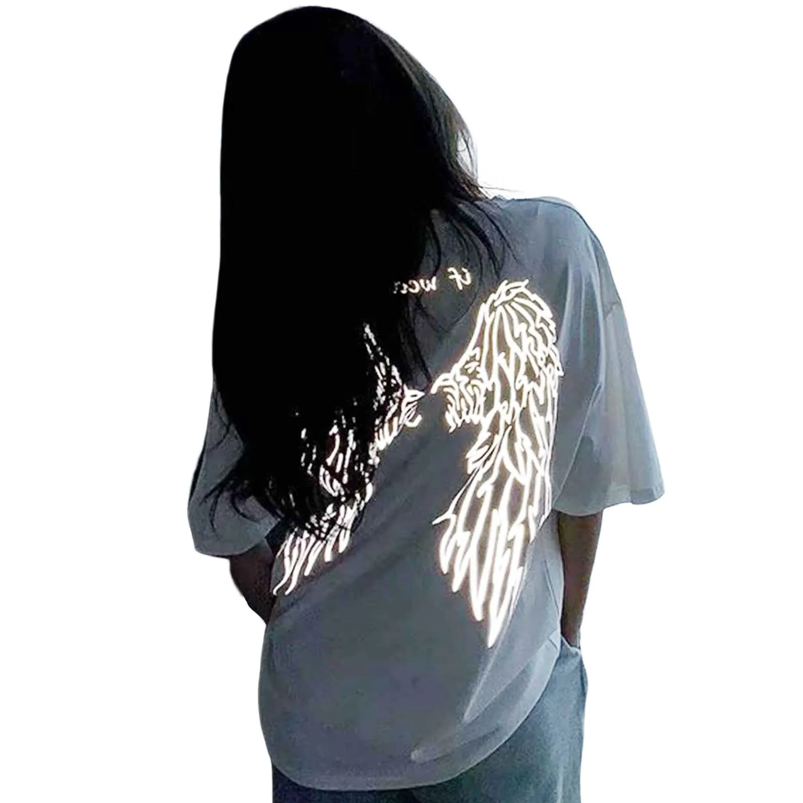 

Мужская футболка с коротким рукавом в стиле хип-поп, светящаяся футболка для тренировок и фитнеса