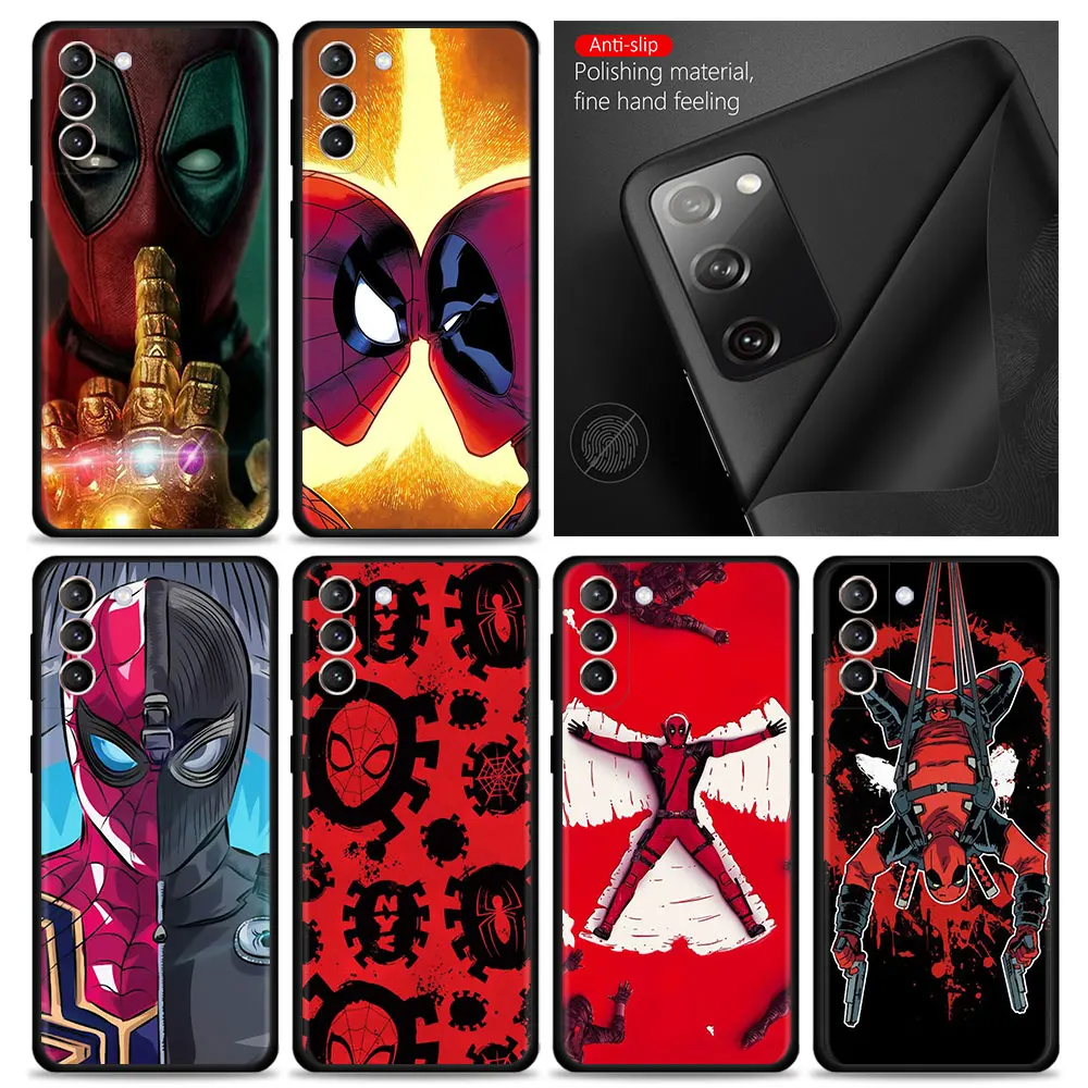 

For Samsung S20 S21 FE Ultra S10 Plus S22 Note 20Ultra 10Plus Case for Galaxy S21FE S20Ultra Cover Marvel Deadpool Spiderman