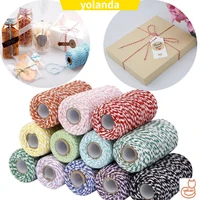 100mroll cotton cord baker twine colorful cotton cords rope for home decor christmas diy home textile gift wrap wedding decor