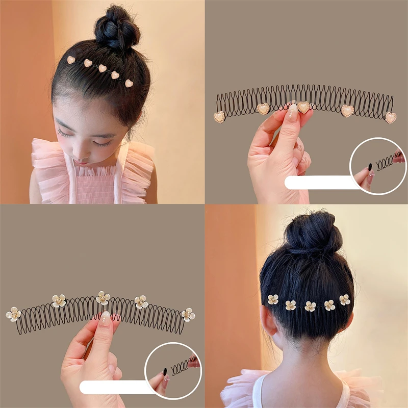 

Цветочная расческа для волос, зажим для волос, женские аксессуары для волос, зажим для челки, головной убор с задней головкой, инструменты для укладки сломанных волос