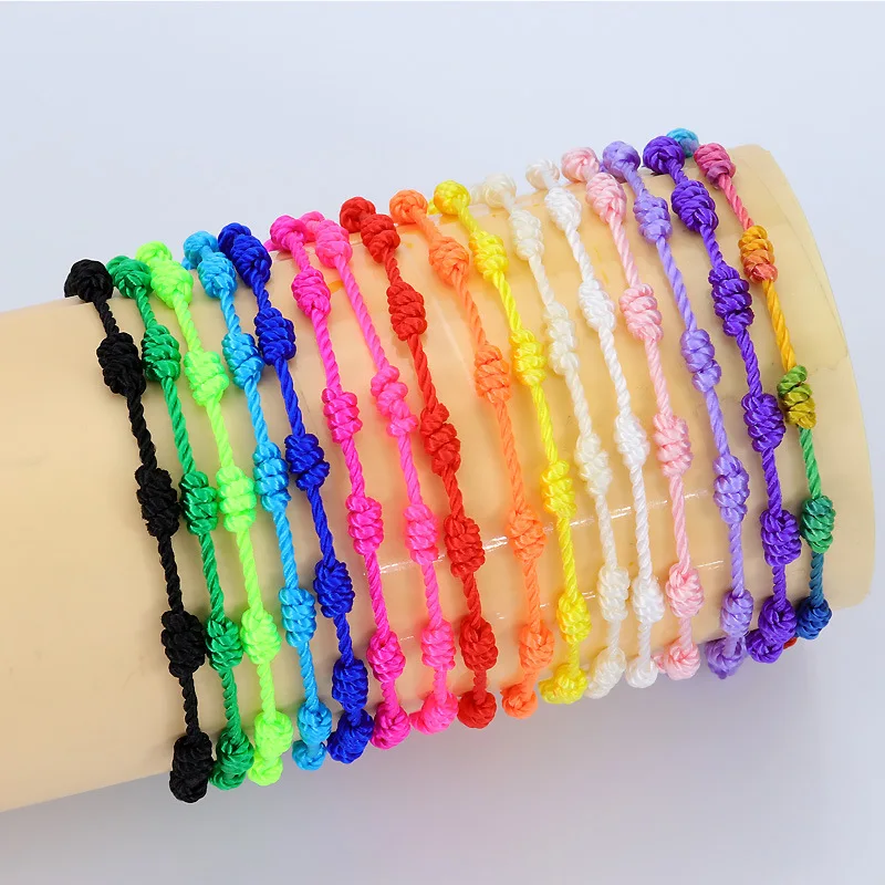 

2pcs/set 10 Knots Red String Bracelet for Lucky Amulet Women Colorful Friendship Couple Braid Rope Wristband Jewelry Wholesale