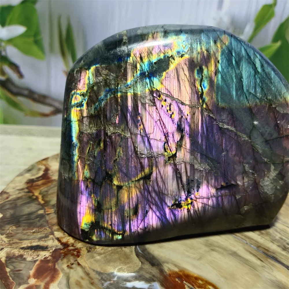 

Natural Yellow Purple Light Labradorite Stone Gemstone And Crystal Original Grinding Meditation Chakra Reiki Home Decoration