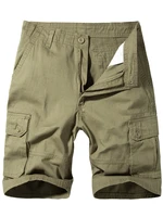 men casual cozy cotton five length pants army green black khaki grey side baggy pockets design shorts male summer basic trousers