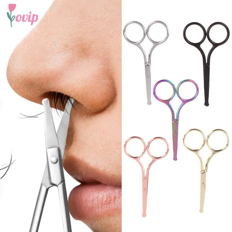 

Nose Hair Scissors Mini Stainless Steel Beauty Trimmer Nose Hair Trimmer Portable Ergonomics Nose Hair Cutter