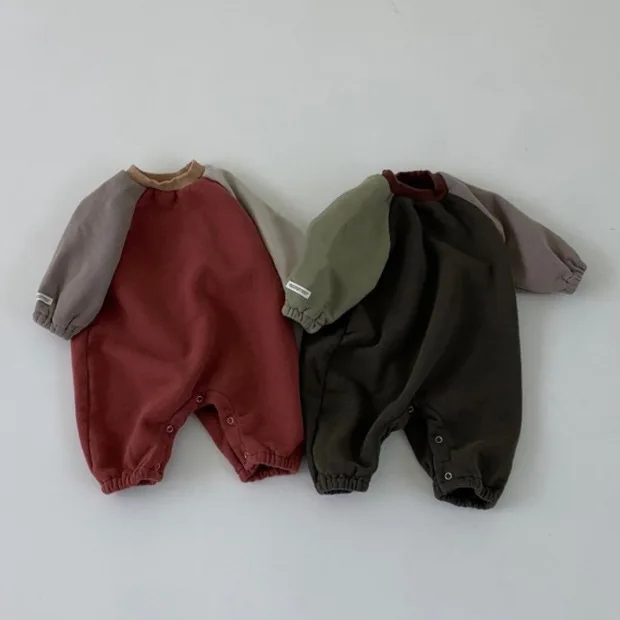 

Детский двухслойный флисовый комбинезон с цветными застежками, корейский детский зимний комбинезон, комбинезон для маленьких девочек и ма...