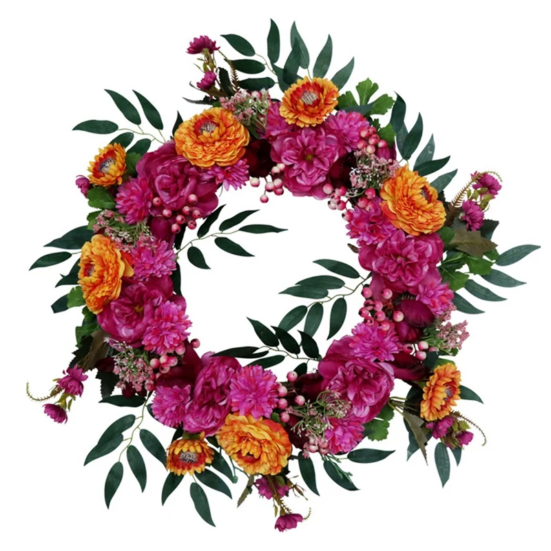 

Artificial Calendula Wreath Christmas Wreath For Front Door Wedding Party Wall Windows Farmhouse Home Decoration