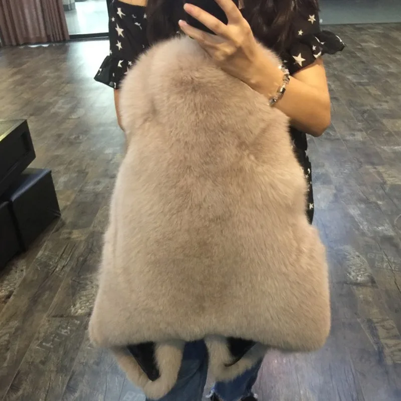 2023 Winter Female Faux Fur Vest Tops Fluffy Coat Elegant Thick Warm Vests Fake Fur Jacket Chaquetas Mujer Waistcoat Jackets