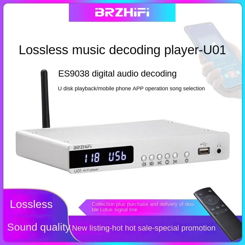 Фото BREEZE 2025 новейшая музыкальная USB-накопитель BRZHIFI U01 без потерь APE-плеер ES9038, декодер, цифровой проигрыватель, Bluetooth 5,0 №3
