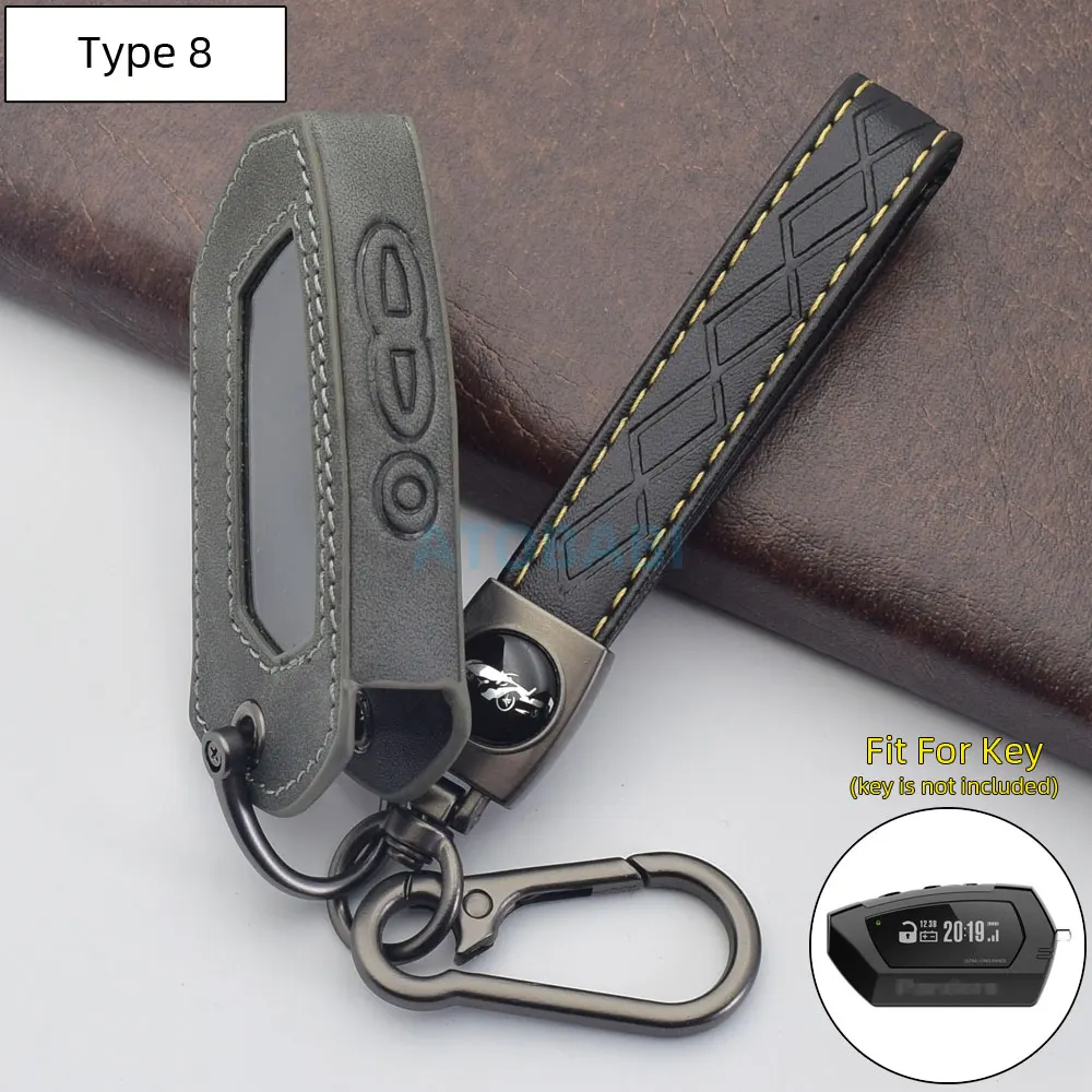 

Серый кожаный чехол для ключей от автомобиля для Pandora DX-90 D010 DX 90 91 6X 9X 90B 90BT 90L Мото Русский двусторонний чехол для автомобильной системы сигнализации с ЖК-дисплеем