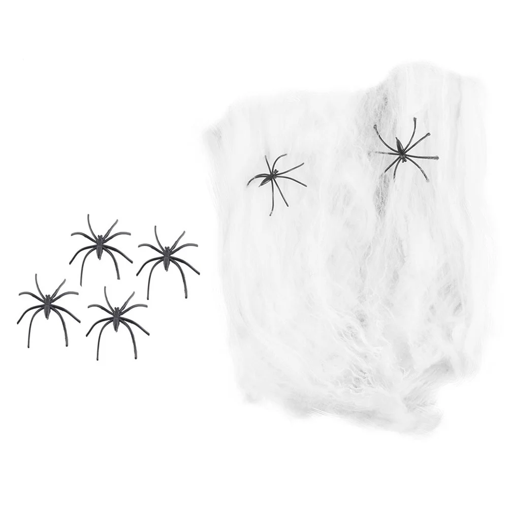 

Spider Web Cotton Decorations Spooky Props Webs Stretchable Decoration Spiders Terror Horrific Outdoor Cobwebs Fake Webbing