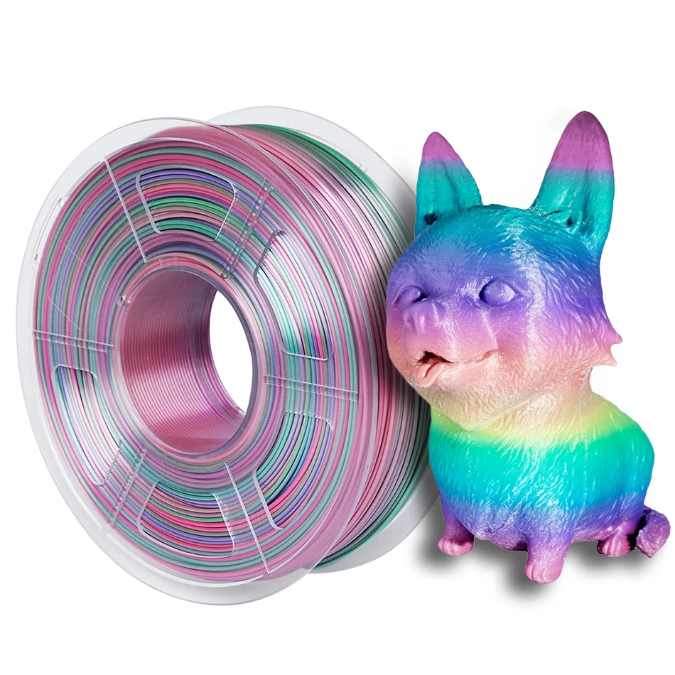 Gradient Rainbow 3D Printer Filament Silk PLA 1.75mm Sublimation Universe Forest Candy Macaron Series Filaments for 3D Printing loading=lazy